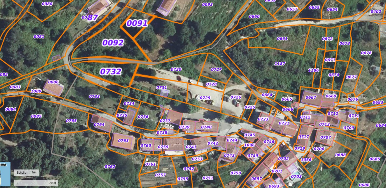 Plan cadastral du secteur